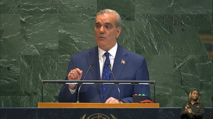 Luis Abinader durante una intervención ante Naciones Unidas