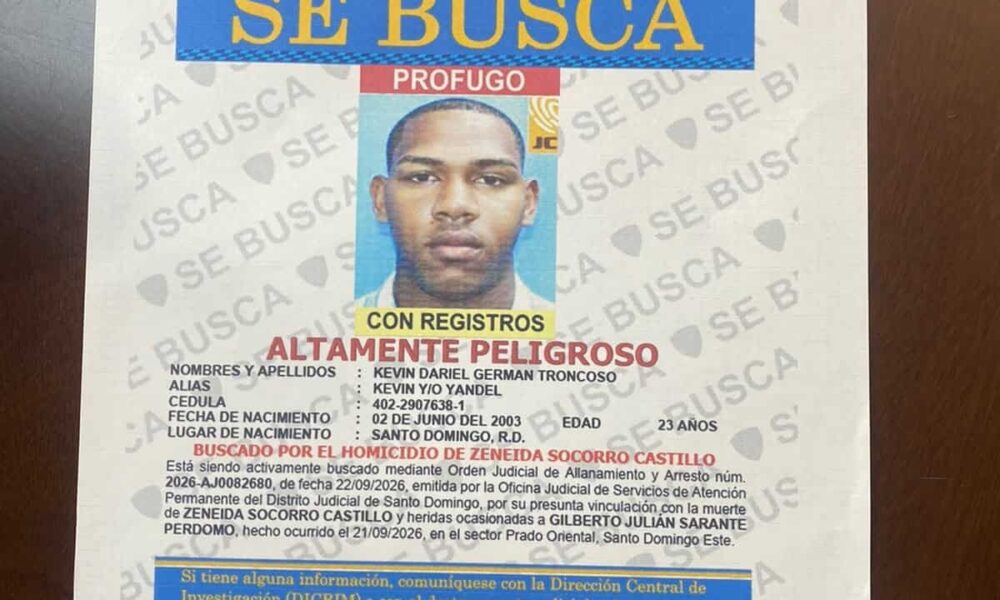 Kevin Dariel Germán Troncoso durante su entrega a las autoridades
